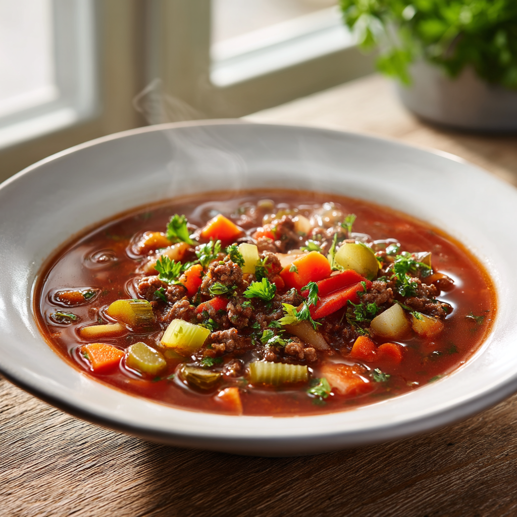 cozy hamburger soup recipe